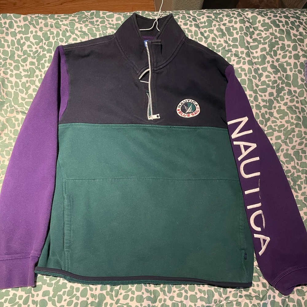 Nautica half zip sweater (medium)(used)